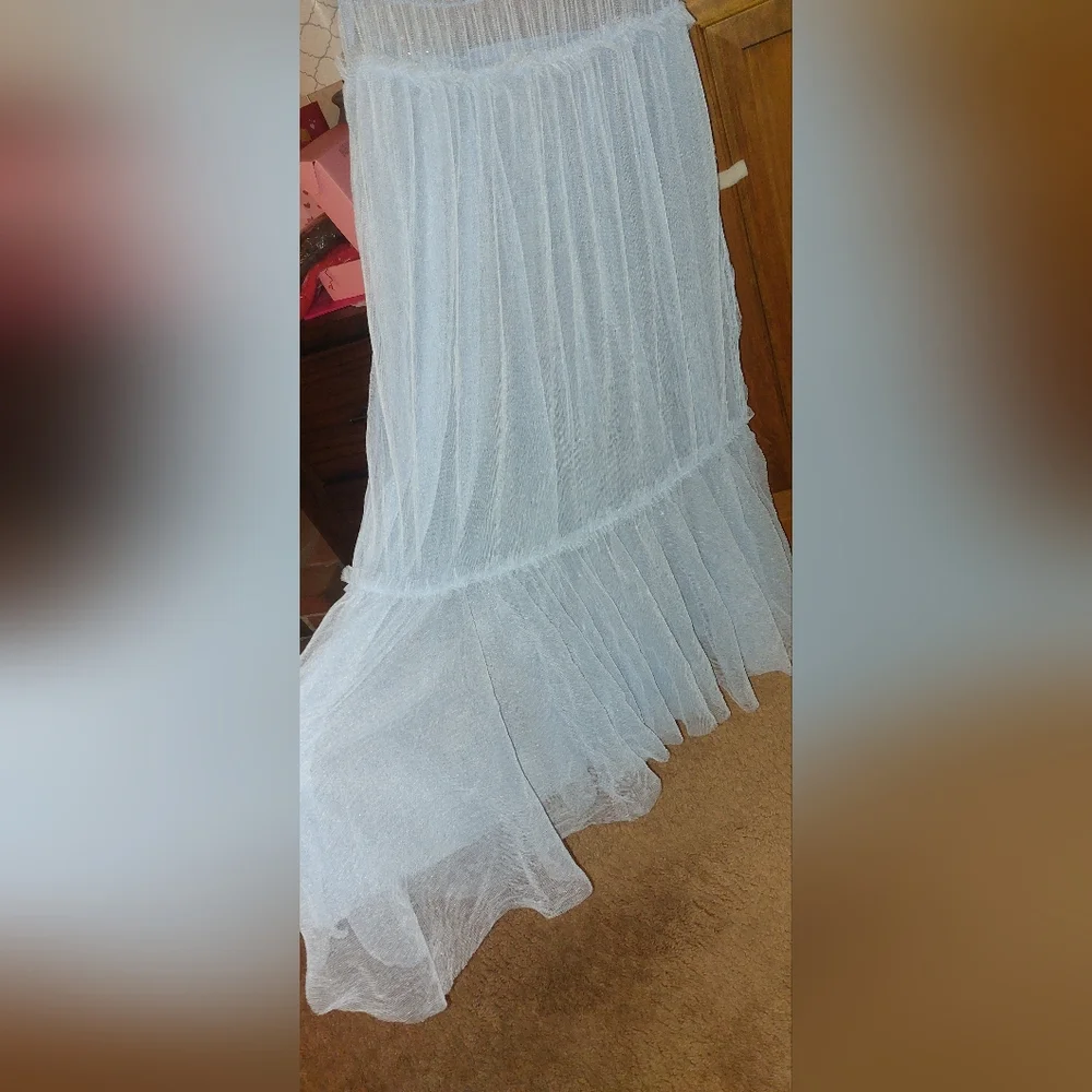 Free People Smock About It Slip Dress in Lake Life Blue